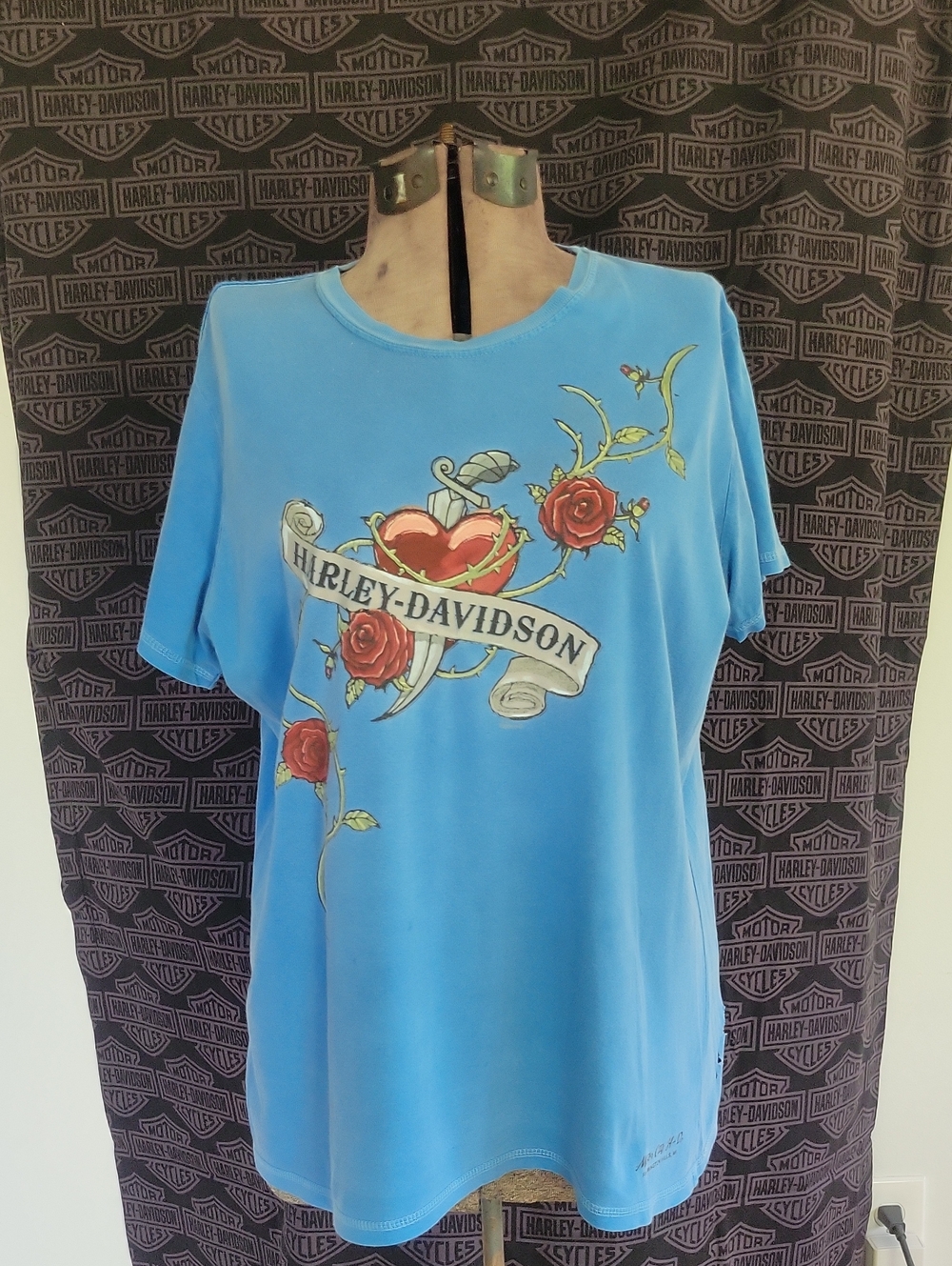 Harley-Davidson Top XL Blue Vintage